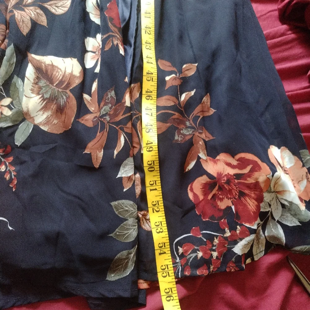 Midnight Mood Navy Blue Floral Print Tiered Maxi Dress Size XS - Picture 11 of 11